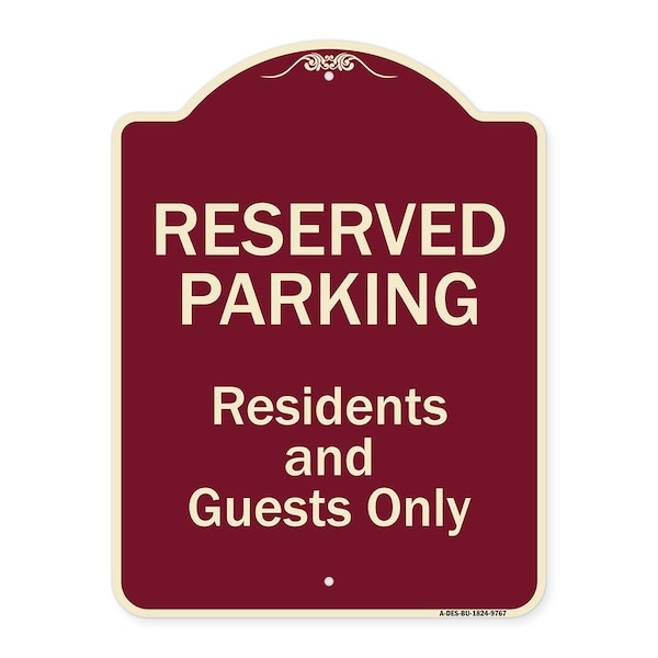 Designer Series-Reserved Parking-Residents And Guests Only, 24" x 18", BU-1824-9767